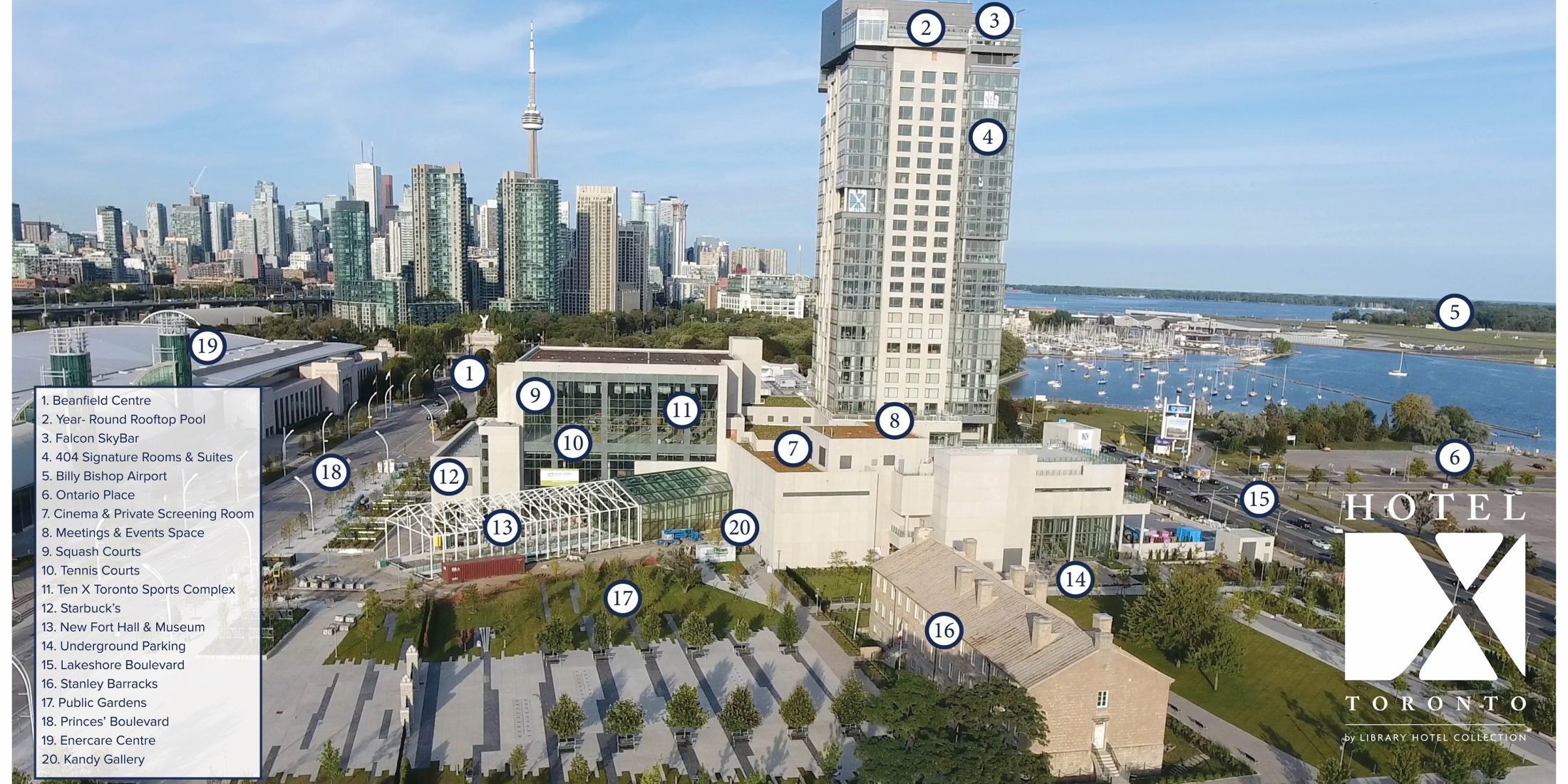 Hotel X Toronto Perimeter Map. Located on Exhibition Place.