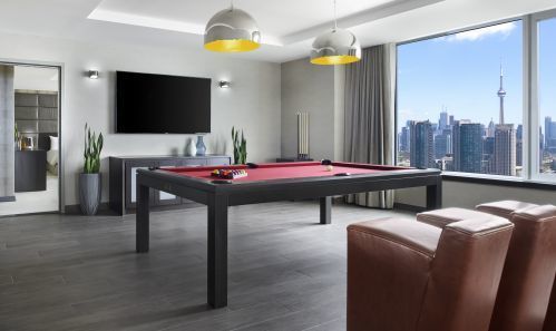 Enjoy a game of pool while taking in the gorgeous city views.